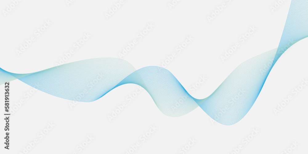 Poster creative blue isolated wave texture or background. curved smooth lines created by bend tool. abstrac