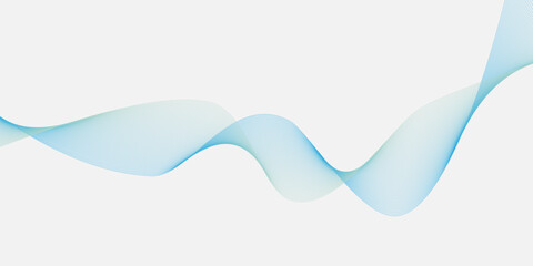 Creative blue isolated wave texture or background. Curved smooth lines created by bend tool. Abstract design or DNA. Vector illustration.