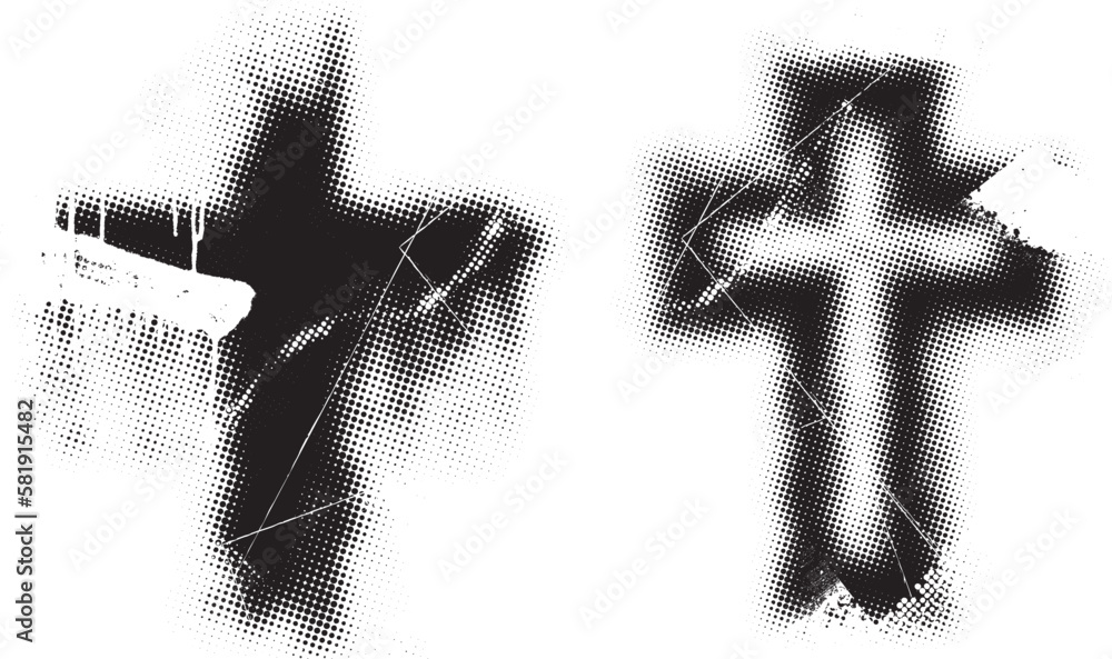 Wall mural textured religion cross . christian cross . vector