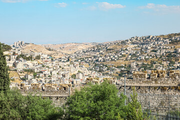 Fototapeta na wymiar Beautiful view of Old City in Jerusalem