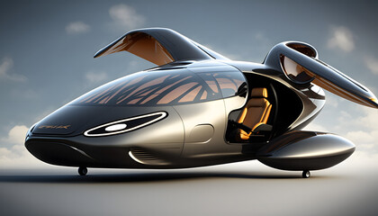 Obraz premium Futuristic flying car. Generative AI