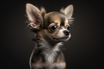 Obraz premium Adorable Chihuahua on a Dark Background - Perfect for Your Website or Social Media!