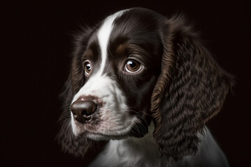 Captivating English Springer Spaniel on Dark Background - High-Quality Image for Dog Lovers