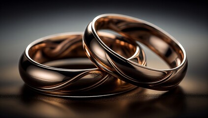 Awesome expensive luxury wedding rings, close-up shot. AI generated.