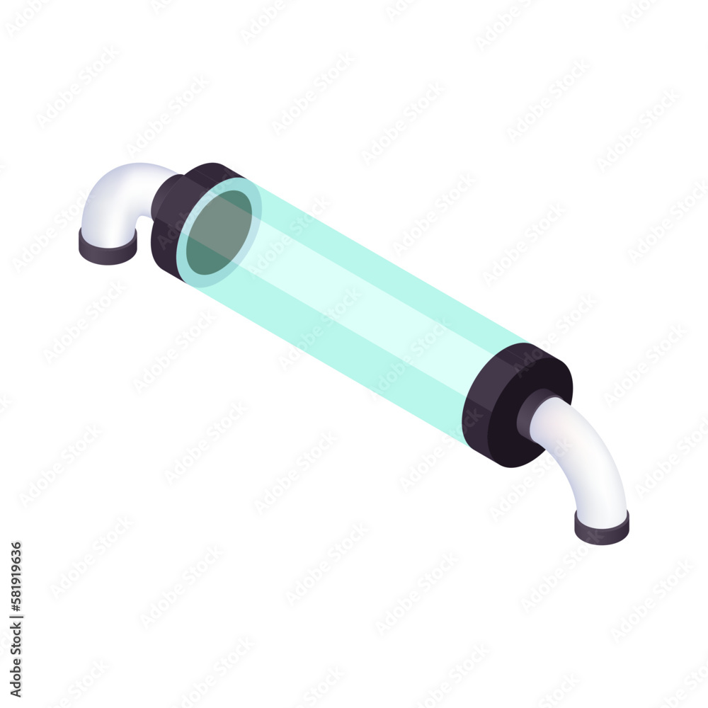 Sticker isometric pipe illustration