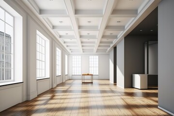 Fototapeta na wymiar stylish interior of empty office, Generative AI