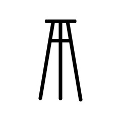 Cafe chair icon isolated on white background. Bar chair black pictogram illustration
