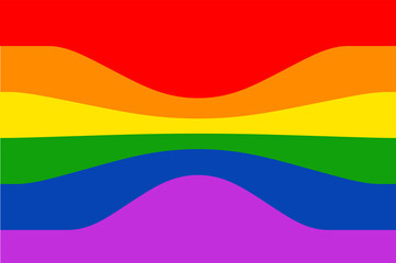 wavy LGBT flag with real colors