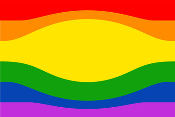 LGBT flag with real colors and ripples