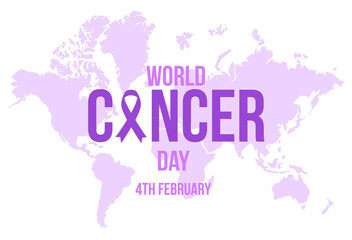 Concept of happy world cancer day in the world