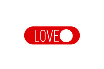 sign that says love in red color