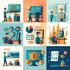 Stock market and trading vector illustration