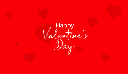 happy valentines day on red background