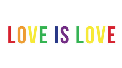 text love is love with representative colors