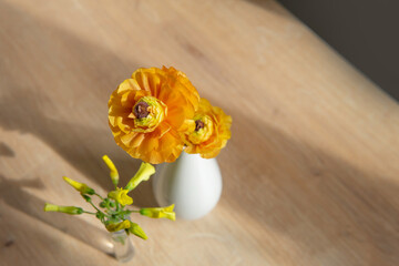 Fototapeta premium yellow rose in a vase