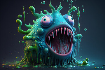 Abstract slime monster. Generative AI