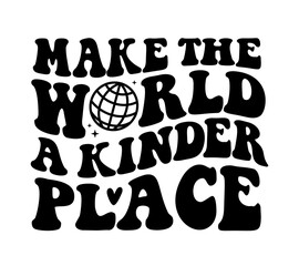 Hand lettering groovy motivational retro boho hippie text inspirational quotes vintage typography wavy text smile face calligraphy