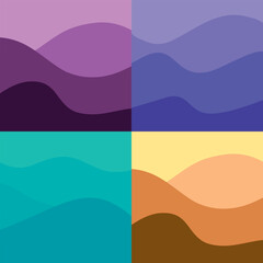 Vector digital wallpaper set for online game, poster collection ready to print