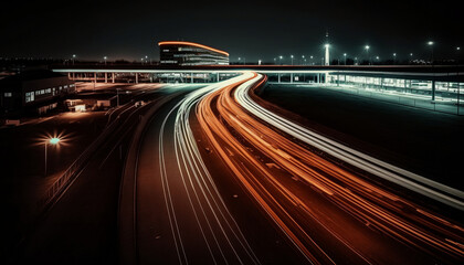 Fototapeta na wymiar the traffic at night in long time exposure 