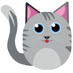 Cute simple vector cat, flat design ready to print, NFT component