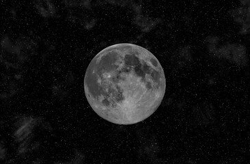 Fototapeta na wymiar beautiful full moon with starry background
