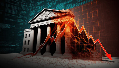 Bank crash stock market crash ai generated