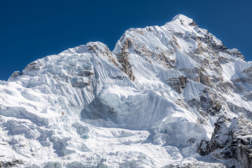 Majestic west side of Nuptse (7861m) seen from Everest base camp