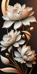 Luxury Beautifull Flower Abstract. Digital AI Illustrations
