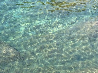 Water sea clear transparent surface.