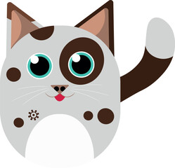 Cute simple vector cat, flat design ready to print, NFT component