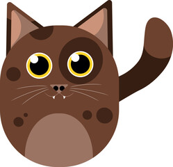 Cute simple vector cat, flat design ready to print, NFT component