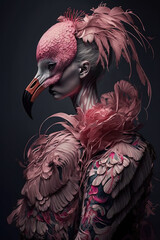 Fashionable Pink Flamingo Women's Costume for Carnival