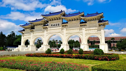 National Chiang Kai-shek Memorial Hall Square, Taipei, Taiwan - July 16, 2017: front gate of the...