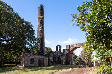 Saint Kitts, West Indies. Ruins of a Sugar Cane Plantation dating back to the mid- 1600s. Located...
