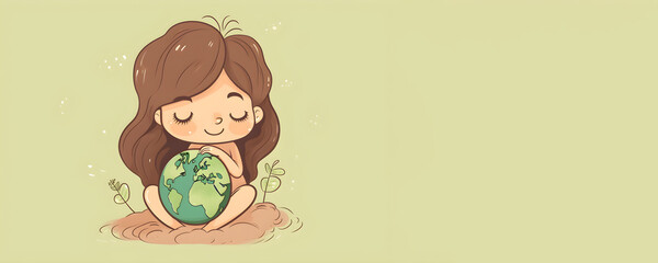 International earth day concept, banner with copy space, generative ai