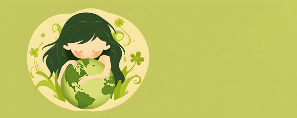 International earth day concept, banner with copy space, generative ai