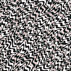 Black and white wavy lines. Seamless pattern - 581933259
