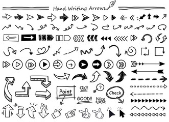 手描きの矢印セット（アイコン　やじるし　手書き　フレーム）