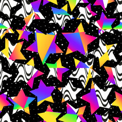 Colorful star geometric seamless pattern