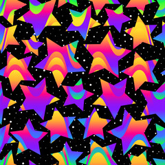 Colorful star geometric seamless pattern