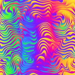 Rainbows waves. Abstract seamless pattern - 581933638
