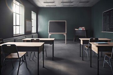 empty classroom. Generative AI