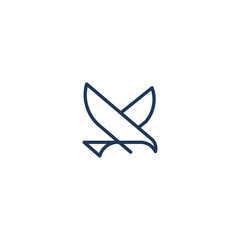 bird, eagle, hawk vector line logo design. Universal premium falcon symbol logotype.