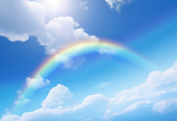 rainbow in the sky with clouds