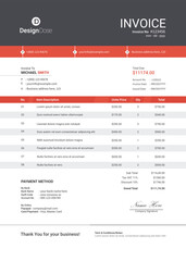 Modern Minimal Elegant red invoice template vector Flat design 