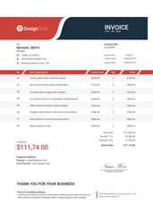 Modern Minimal Elegant red invoice template vector Flat design 