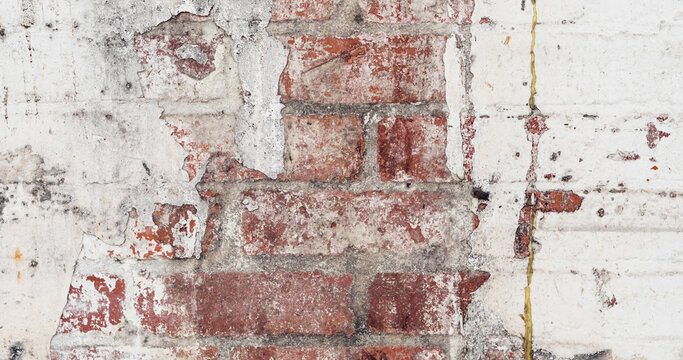 Image of close up of white painted brick wall