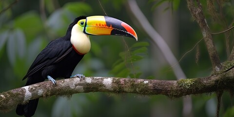 Obraz premium Adorable Toucan frolicking outdoors