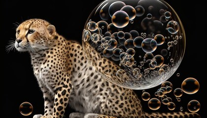 animal assambled with bubbles