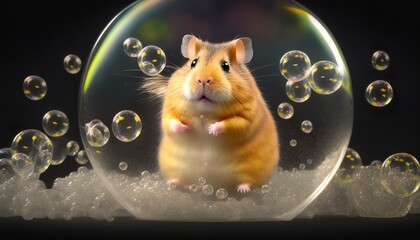 animal assambled with bubbles